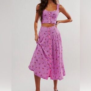 Free People IRIS set, corset top/maxi skirt, M
